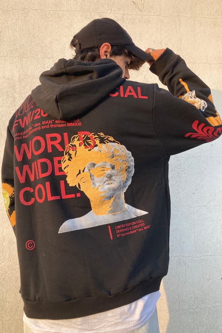 Mixed Pattern Oversize Hoodie