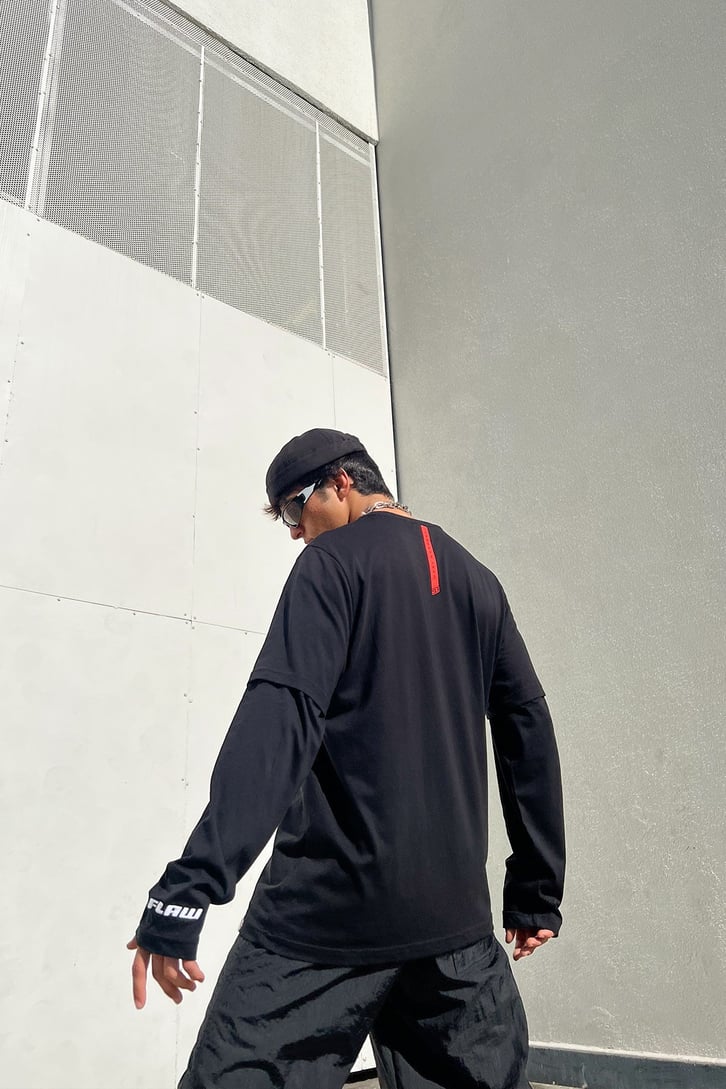 MM93 Baskılı Siyah Oversize Tshirt