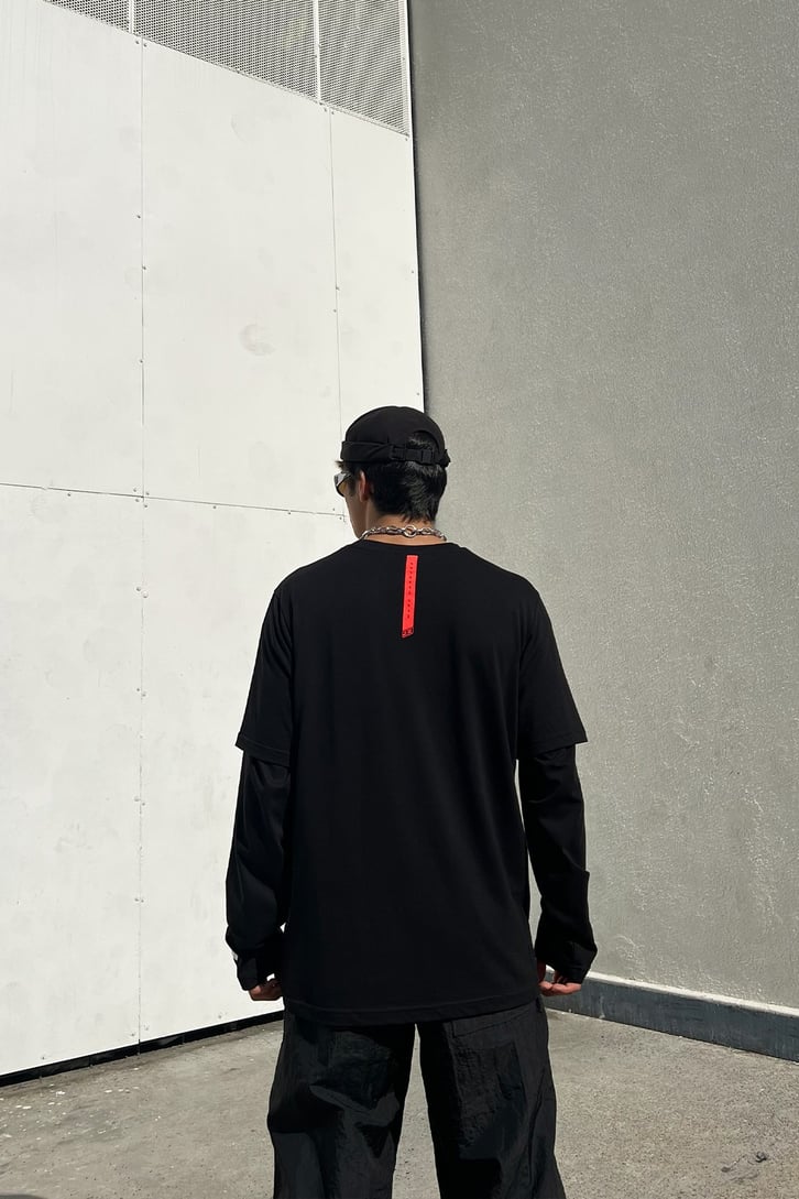 MM93 Baskılı Siyah Oversize Tshirt