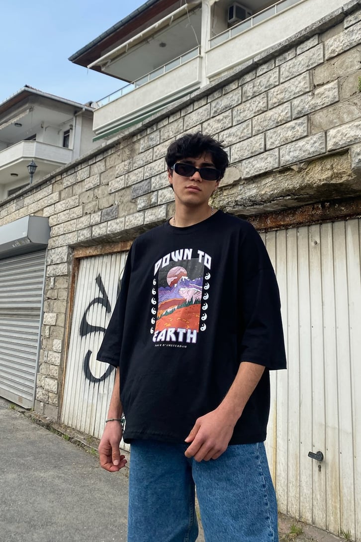 Montain View Printed Oversize Printed Tshirt