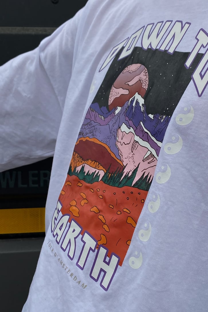 Montain View Printed Oversize Printed Tshirt