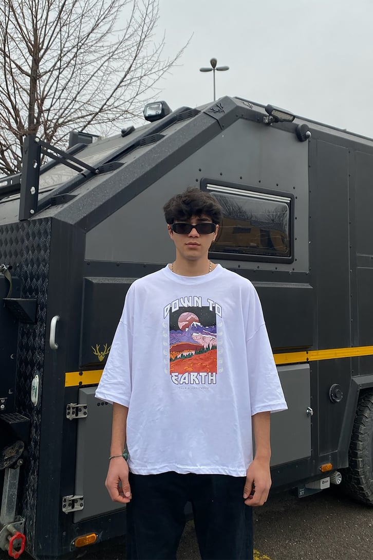 Montain View Printed Oversize Printed Tshirt