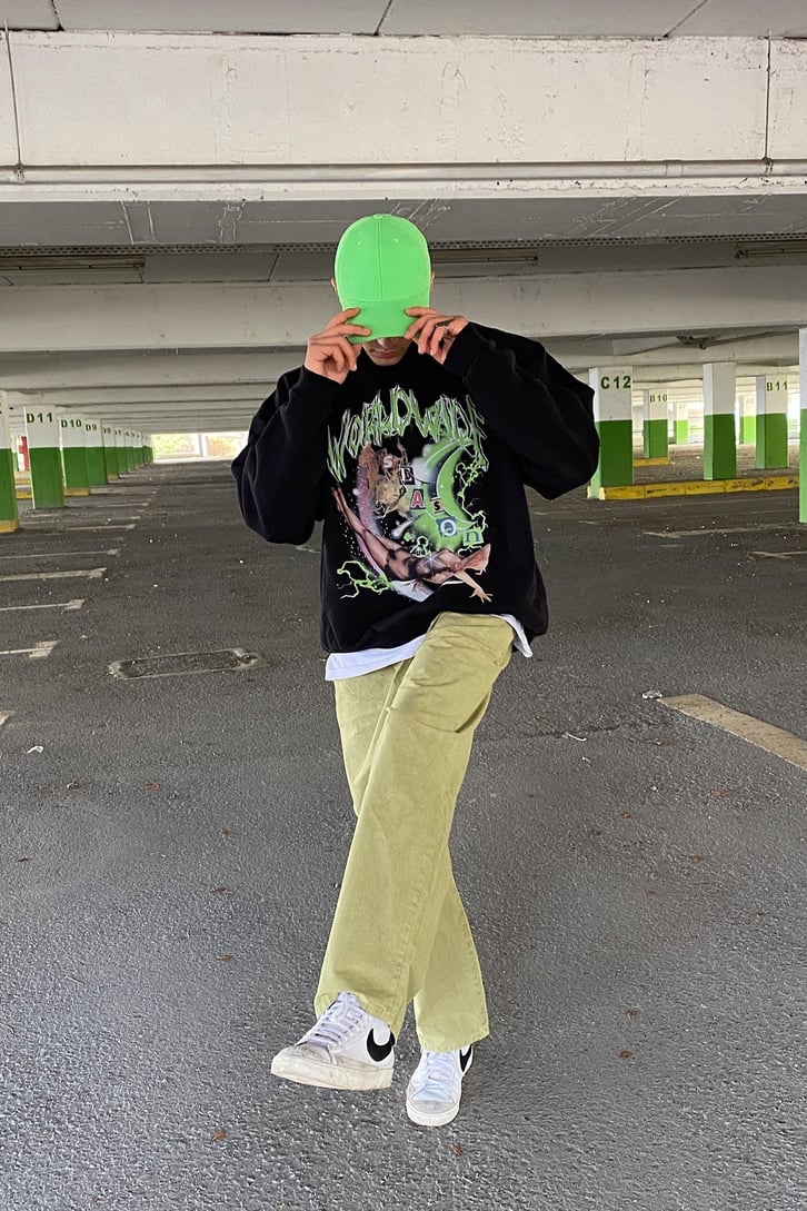 Moon And Girl Printed Oversize Sweatshirt