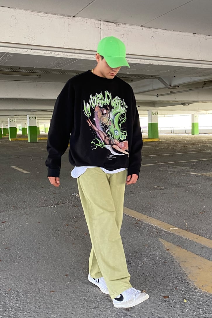 Moon And Girl Printed Oversize Sweatshirt