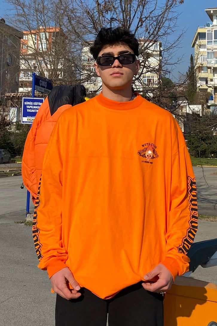 Moto Club Oversize Printed Sweatshirt