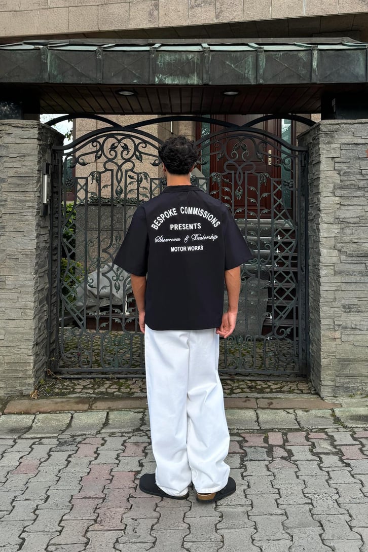 Motor Works Apaş Yaka Kısa Kol Gömlek