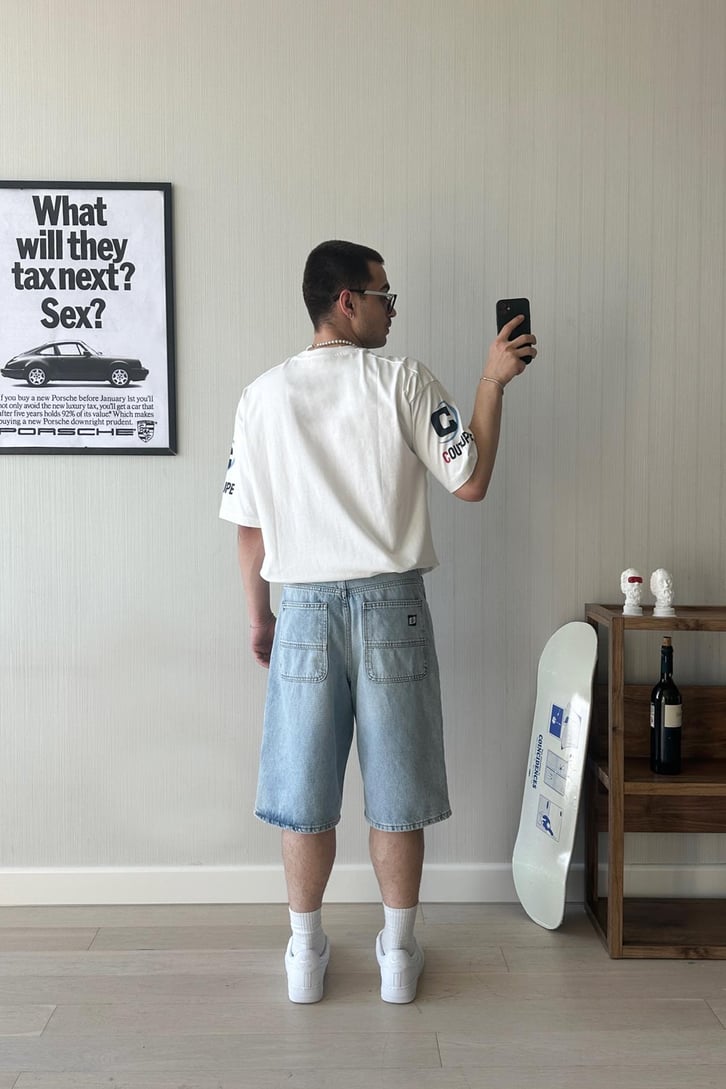 Multi Patch Baskılı Oversize Tişört