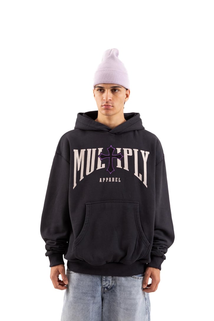 Multiplay Baskılı Füme Oversize Hoodie
