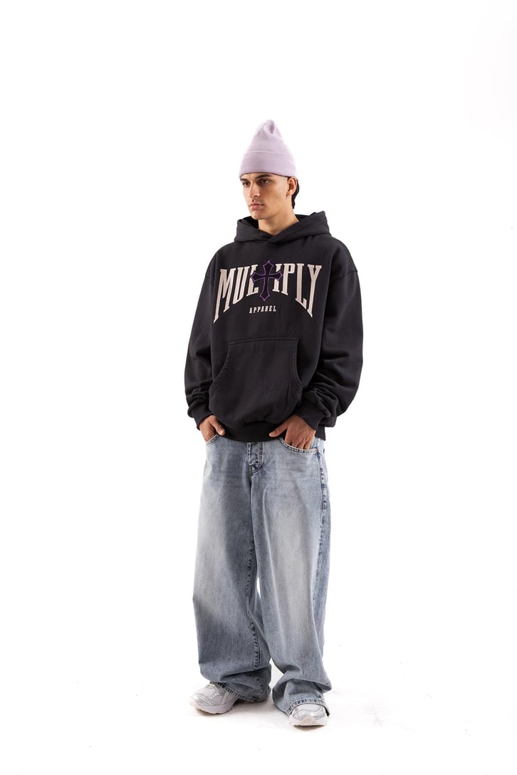 Multiplay Baskılı Füme Oversize Hoodie