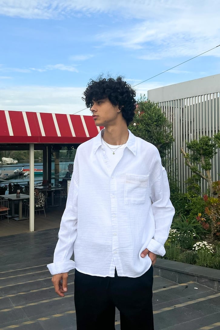 Muslin Basic Oversize Gömlek