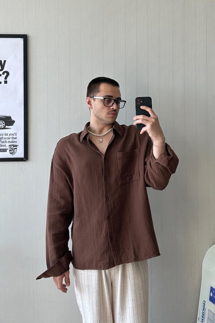 Muslin Basic Oversize Gömlek