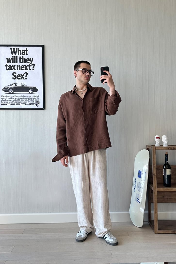 Muslin Basic Oversize Gömlek