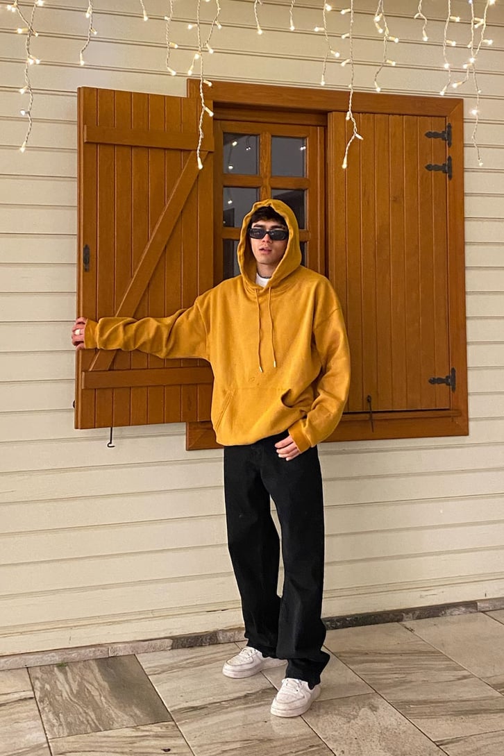 Mustard Oversize Basic Premium Hoodie