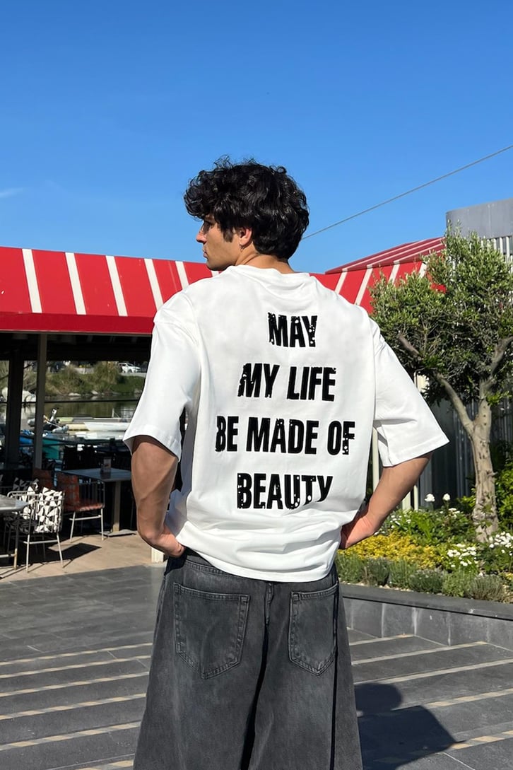 My Life My Rules Baskıl Oversize Tişört