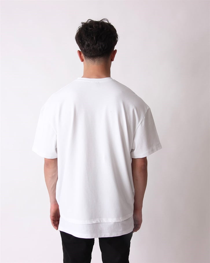 NAKIŞ İŞLEMELİ PİKE KUMAŞ OVERSIZE TSHIRT