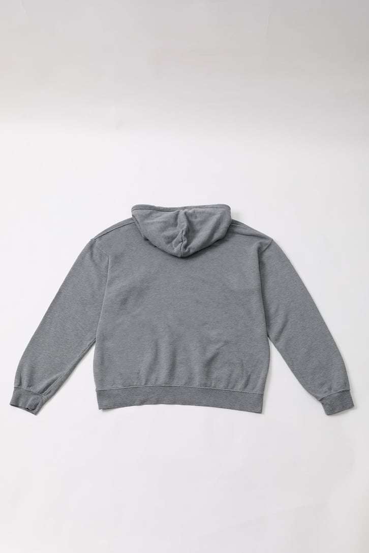 Nakışlı Basic Gri Oversize Sweatshirt