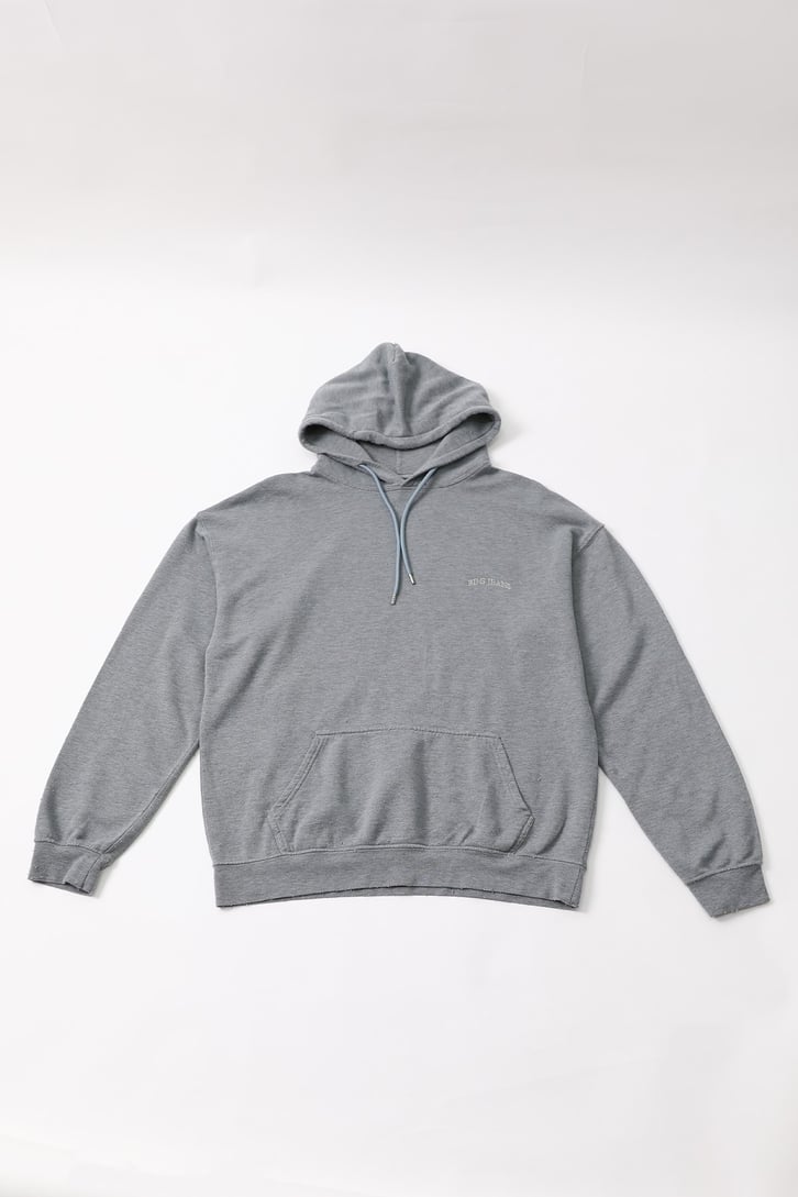 Nakışlı Basic Gri Oversize Sweatshirt