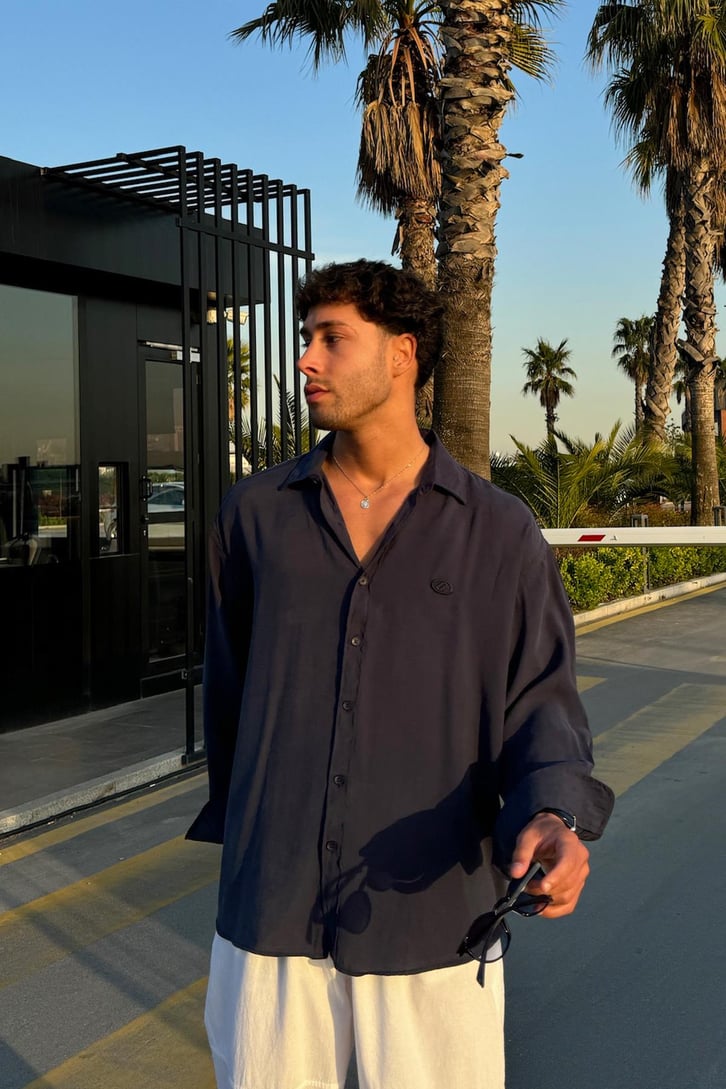Nakışlı Oversize Gömlek