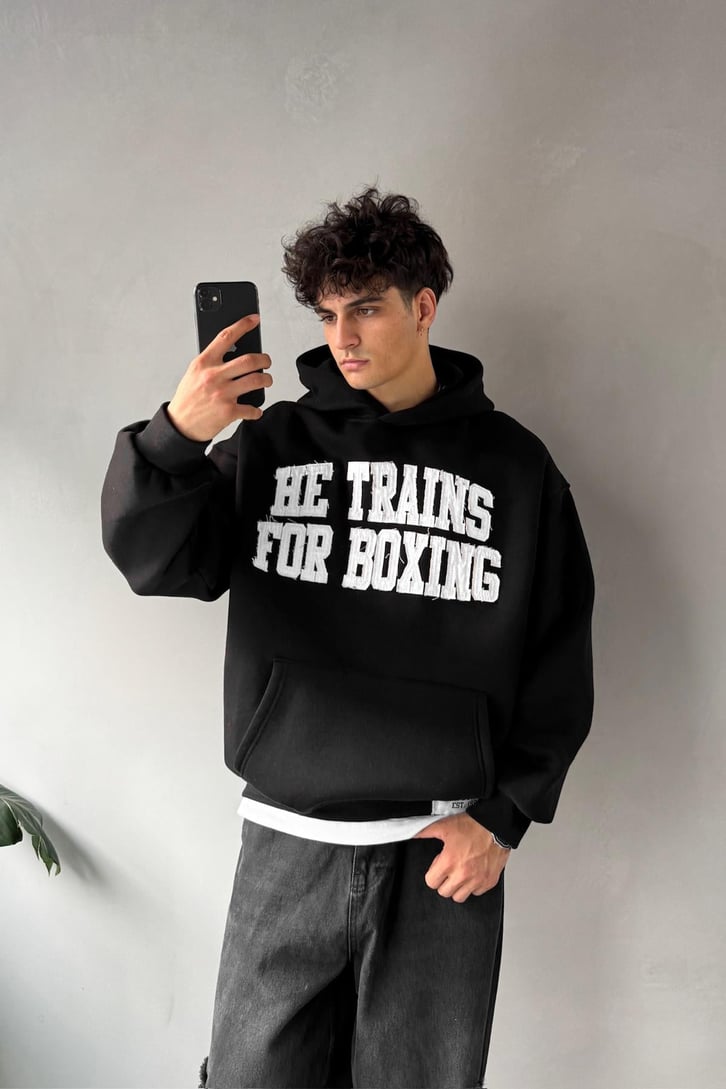 Nakışlı Oversize Hoodie