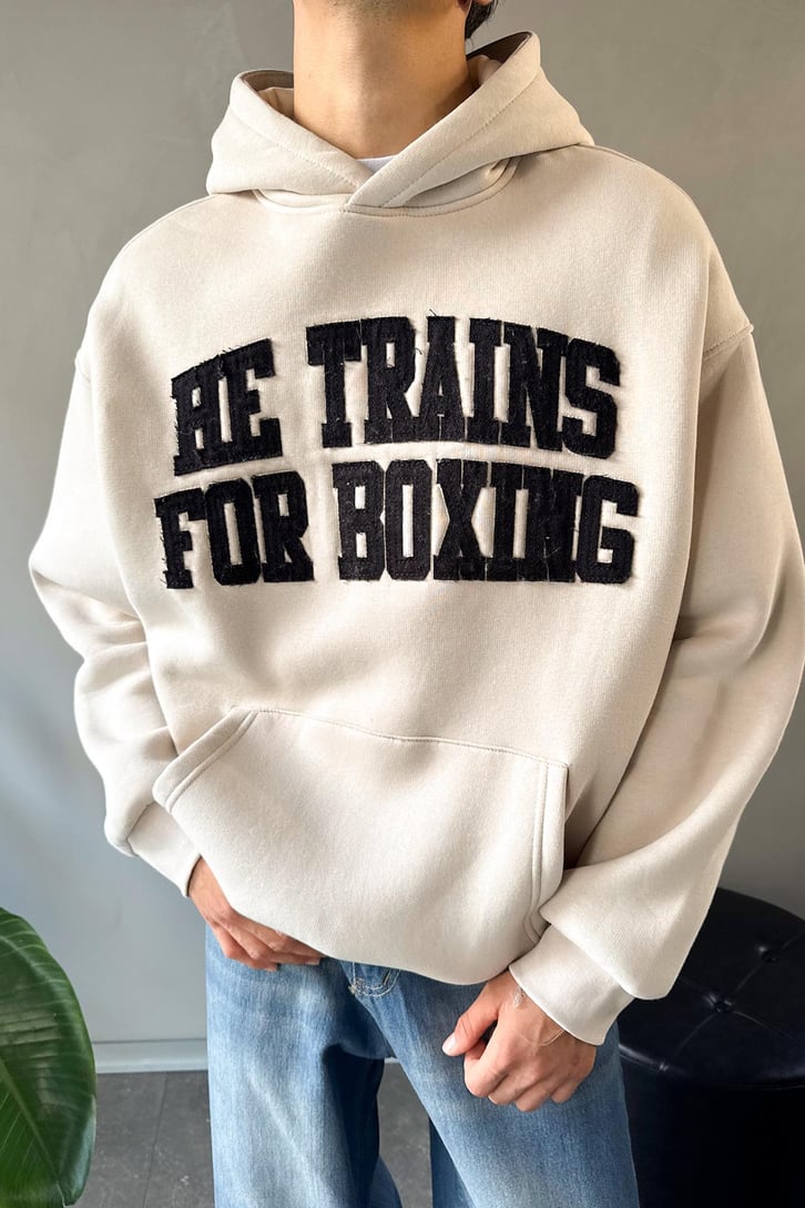 Nakışlı Oversize Hoodie