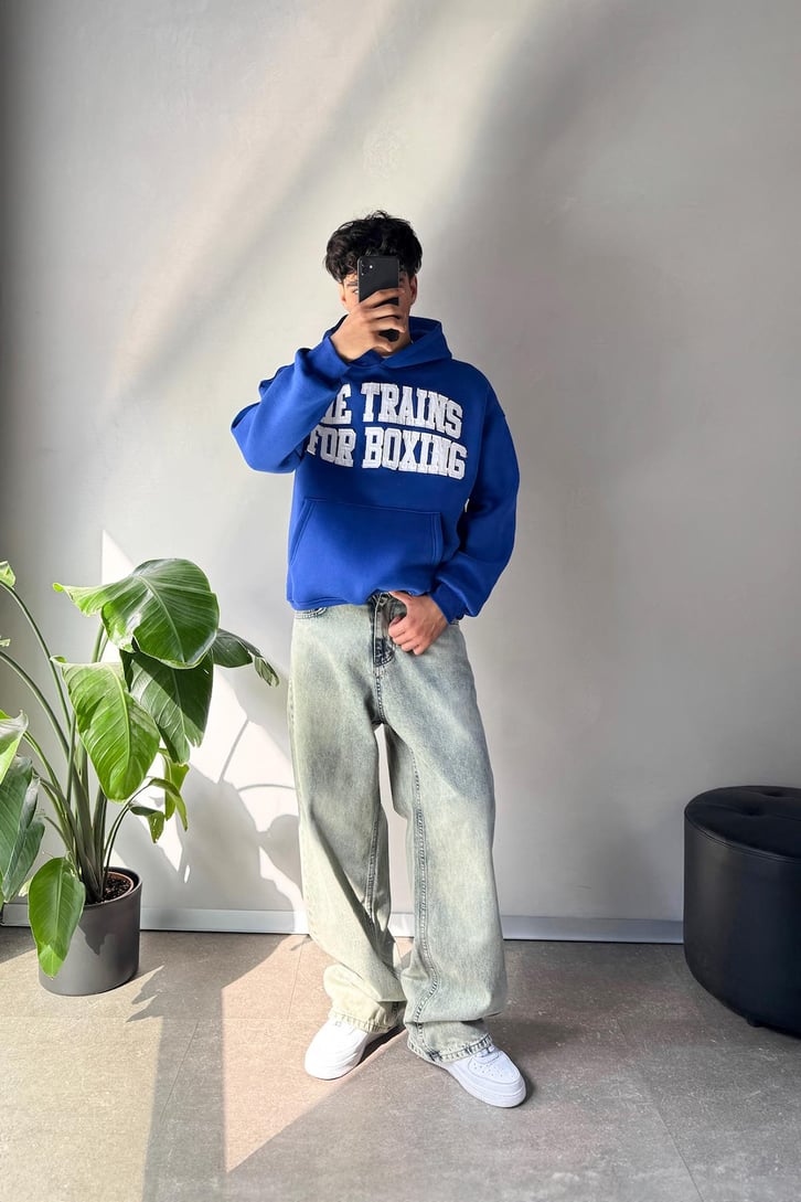 Nakışlı Oversize Hoodie