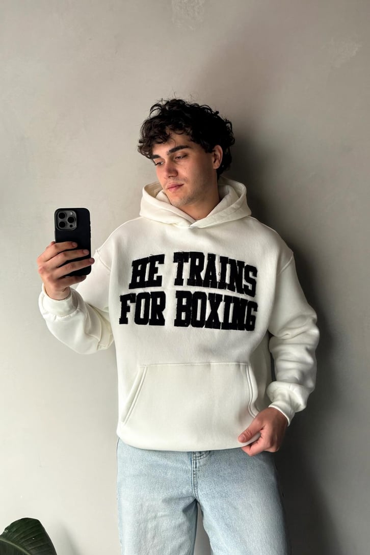 Nakışlı Oversize Hoodie