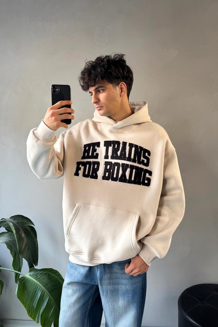 Nakışlı Oversize Hoodie