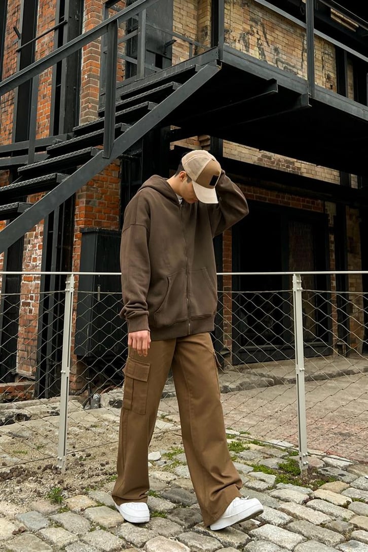 Nakışlı Zipper Oversize Sweathirt