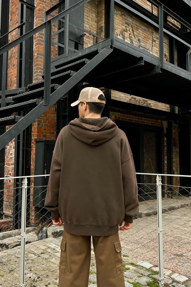 Nakışlı Zipper Oversize Sweathirt