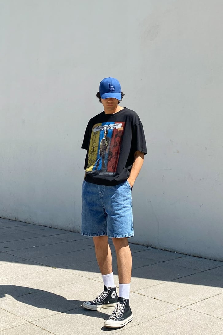 Napoleon Dynamite Baskılı Siyah Oversize Tshirt