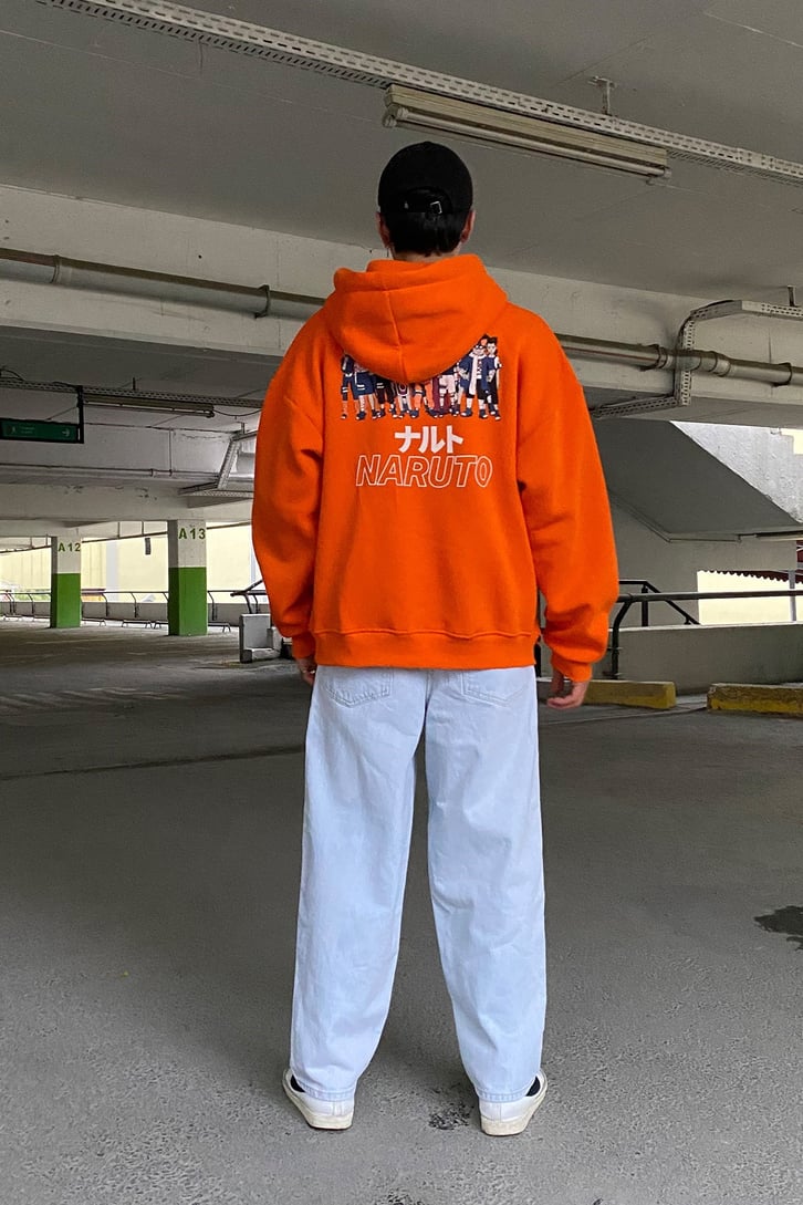 NARUTO EDITION ARKASI BASKILI OVERSIZE HOODIE