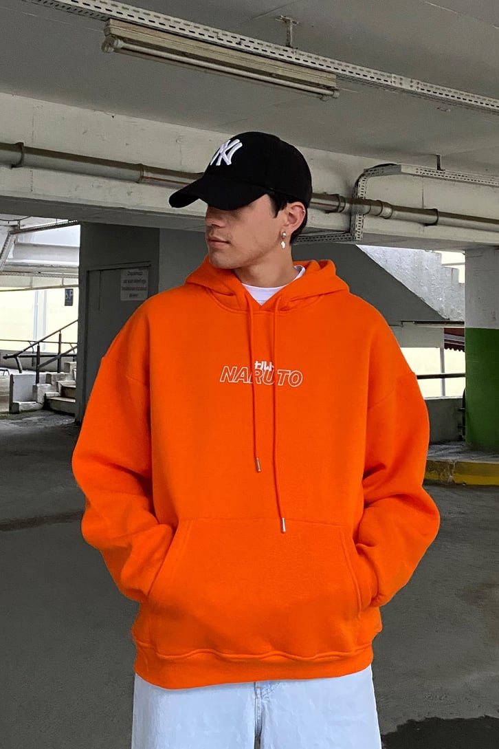 NARUTO EDITION ARKASI BASKILI OVERSIZE HOODIE