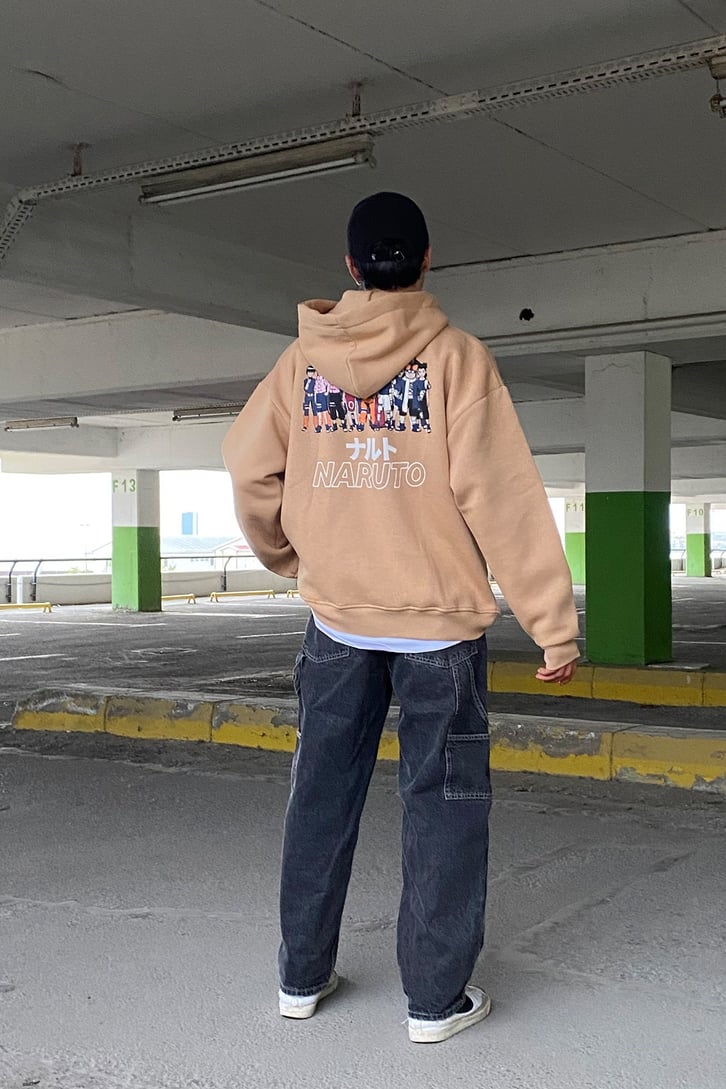 NARUTO EDITION ARKASI BASKILI OVERSIZE HOODIE