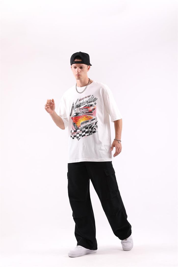 Nashville Drive Baskılı Oversize Tshirt