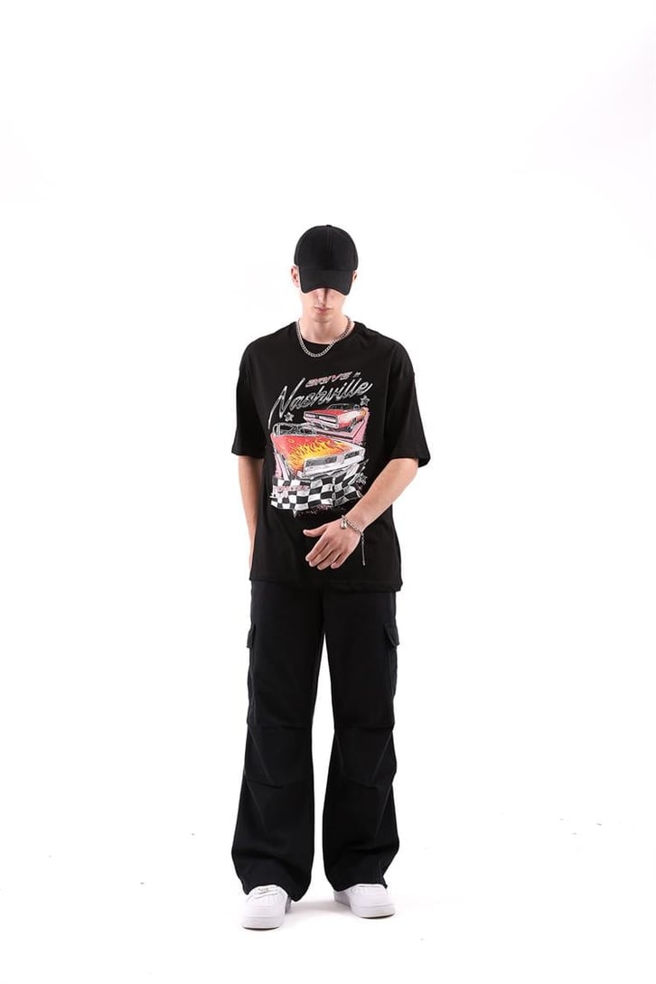 Nashville Drive Baskılı Oversize Tshirt