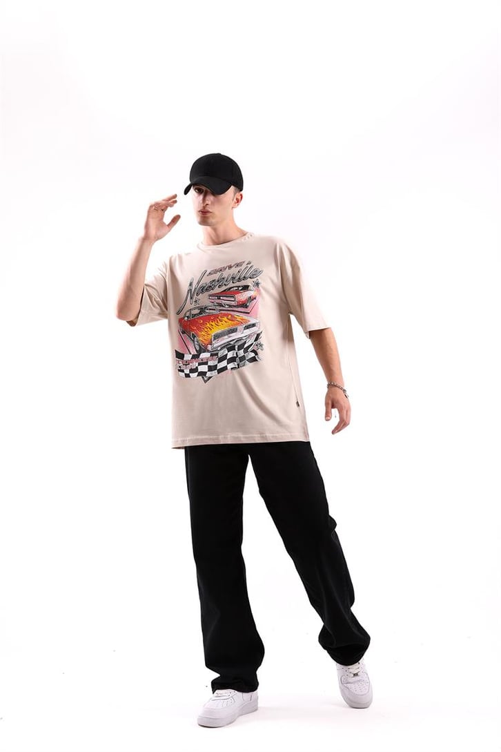 Nashville Drive Baskılı Oversize Tshirt