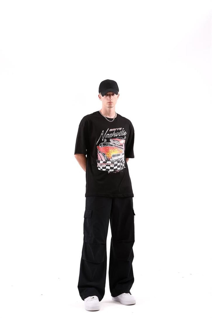 Nashville Drive Baskılı Oversize Tshirt