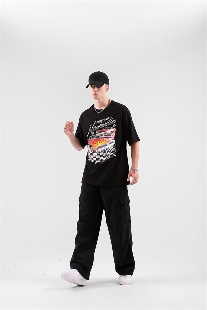 Nashville Drive Baskılı Oversize Tshirt