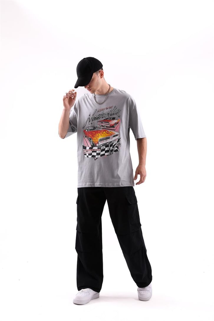 Nashville Drive Baskılı Oversize Tshirt