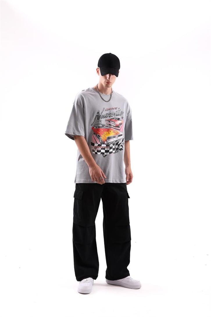 Nashville Drive Baskılı Oversize Tshirt