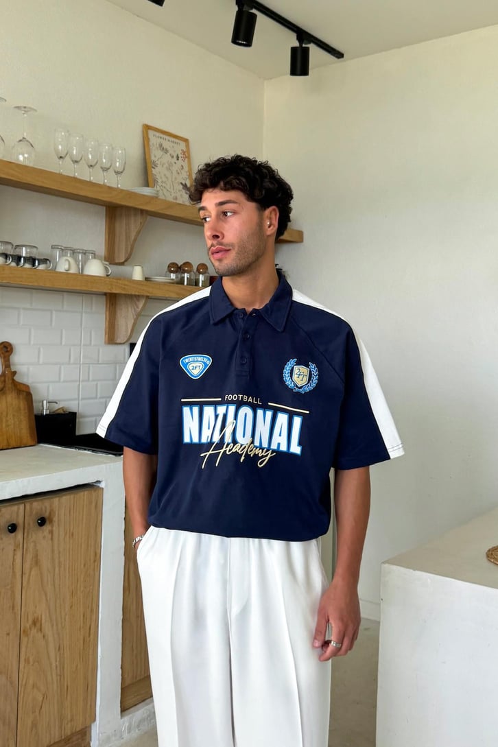 National Baskılı Polo Yaka Tişört