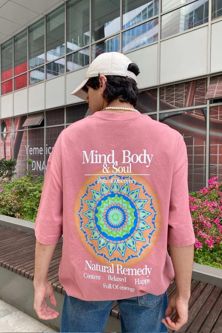Natural Remedy Baskılı Oversize Tshirt
