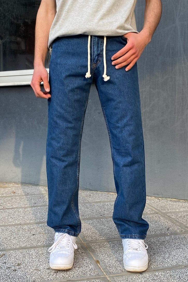 Navy Blue İp Detay Losse Fit Pant