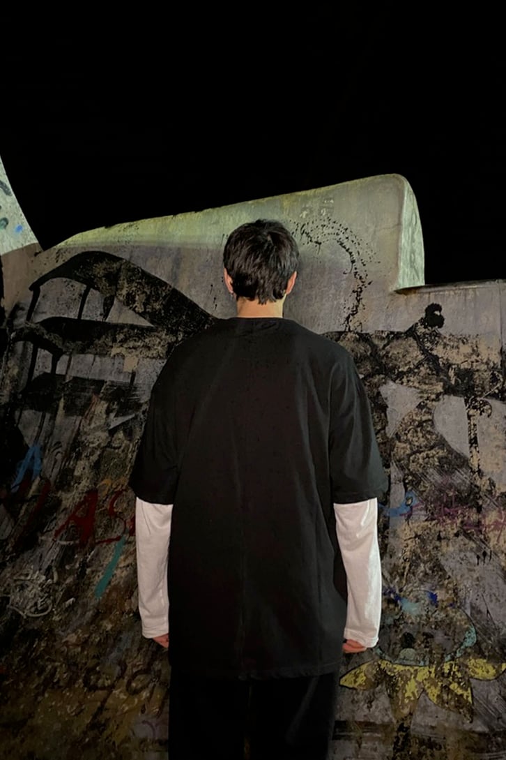 Negative Rules Printed Oversize Black Tshirt