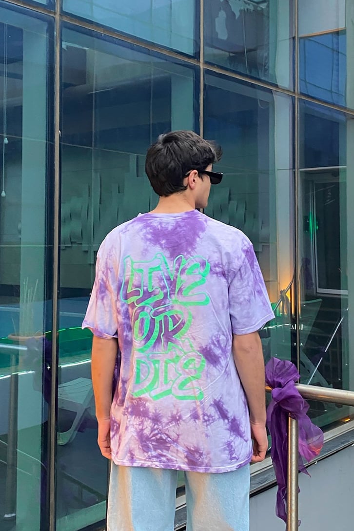 Neon Printed Tie-Dye Oversize Tshirt