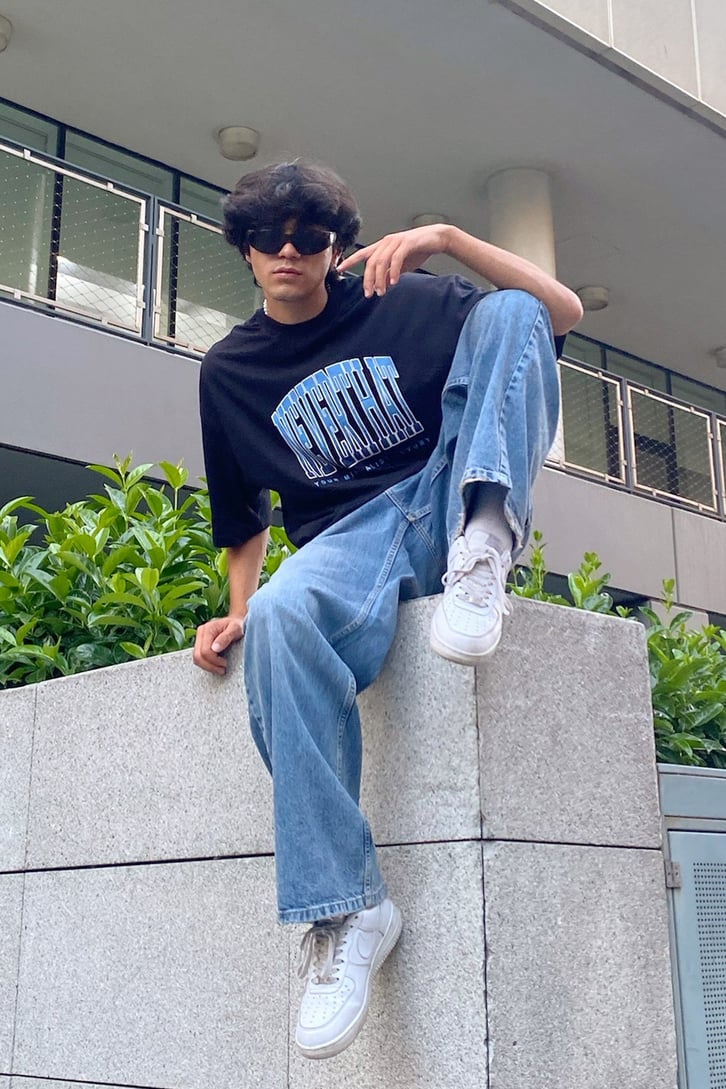 Never That Baskılı Oversize Tshirt