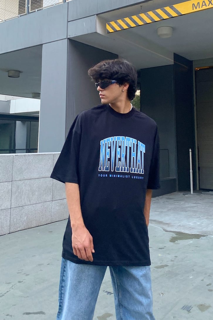Never That Baskılı Oversize Tshirt