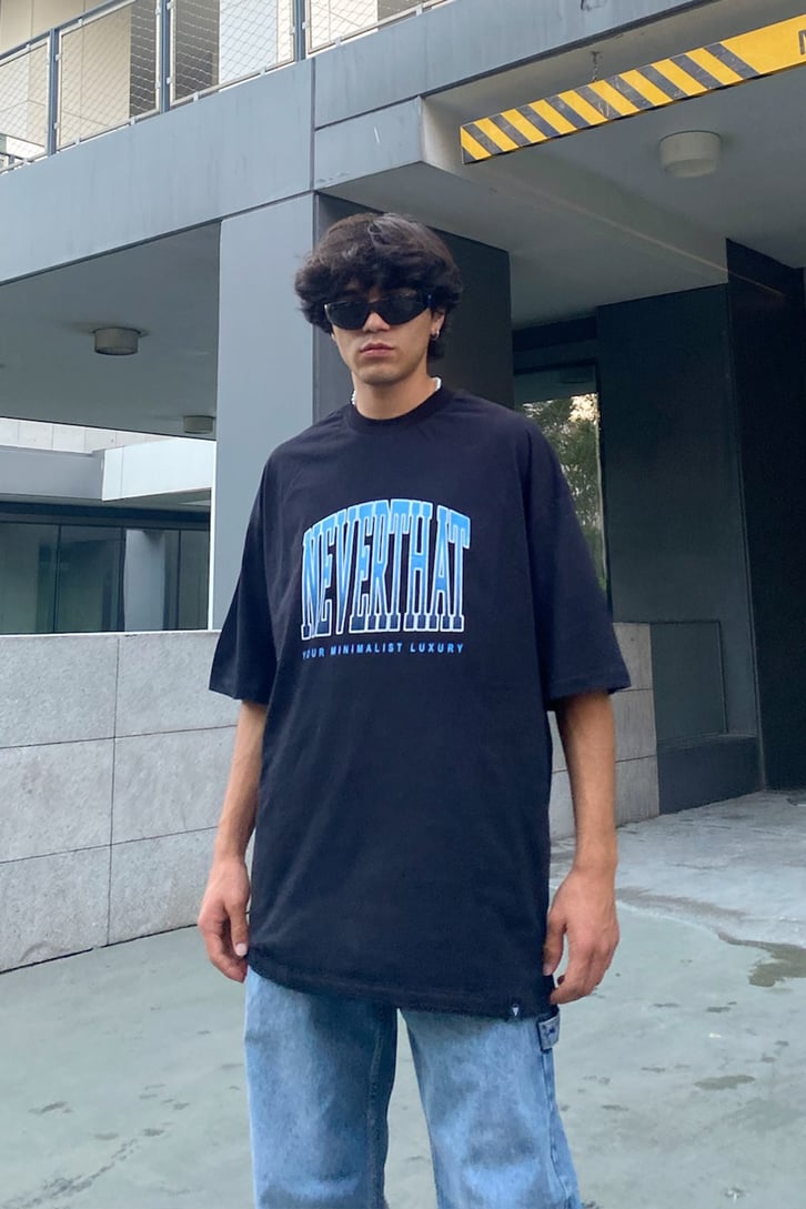 Never That Baskılı Oversize Tshirt