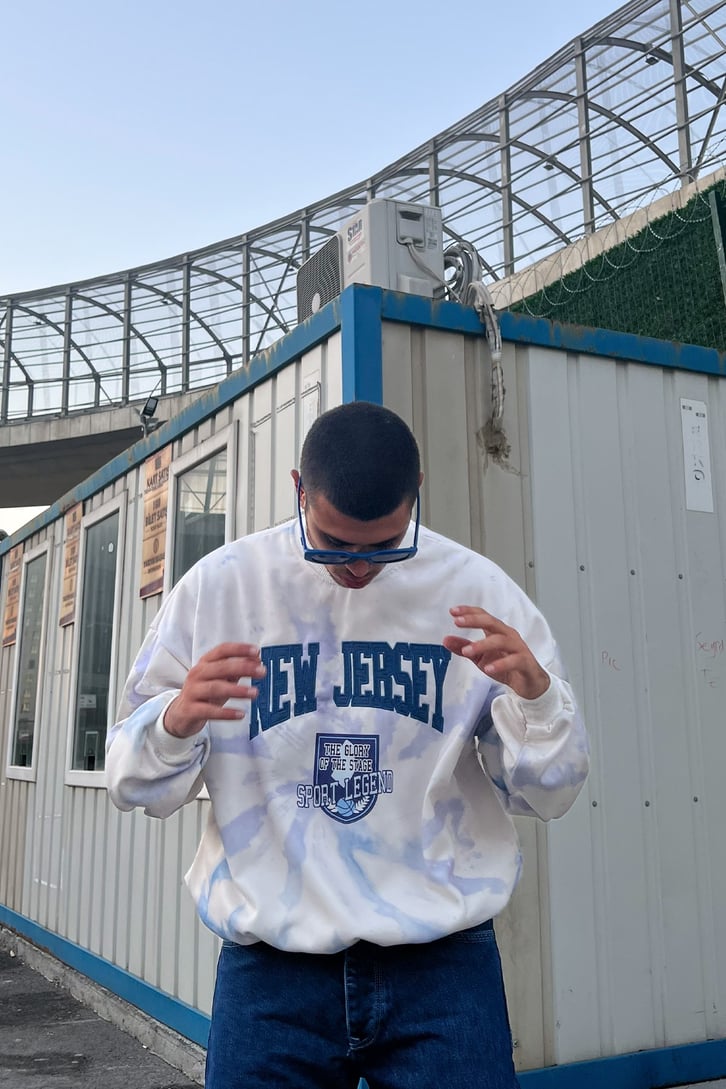 New Jersey Batik Desen Oversize Sweatshirt