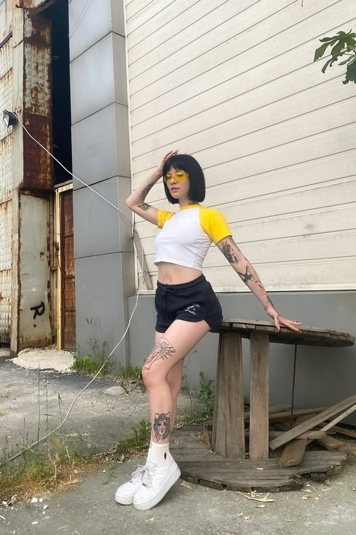 New Jersey Nakışlı Mini Şort